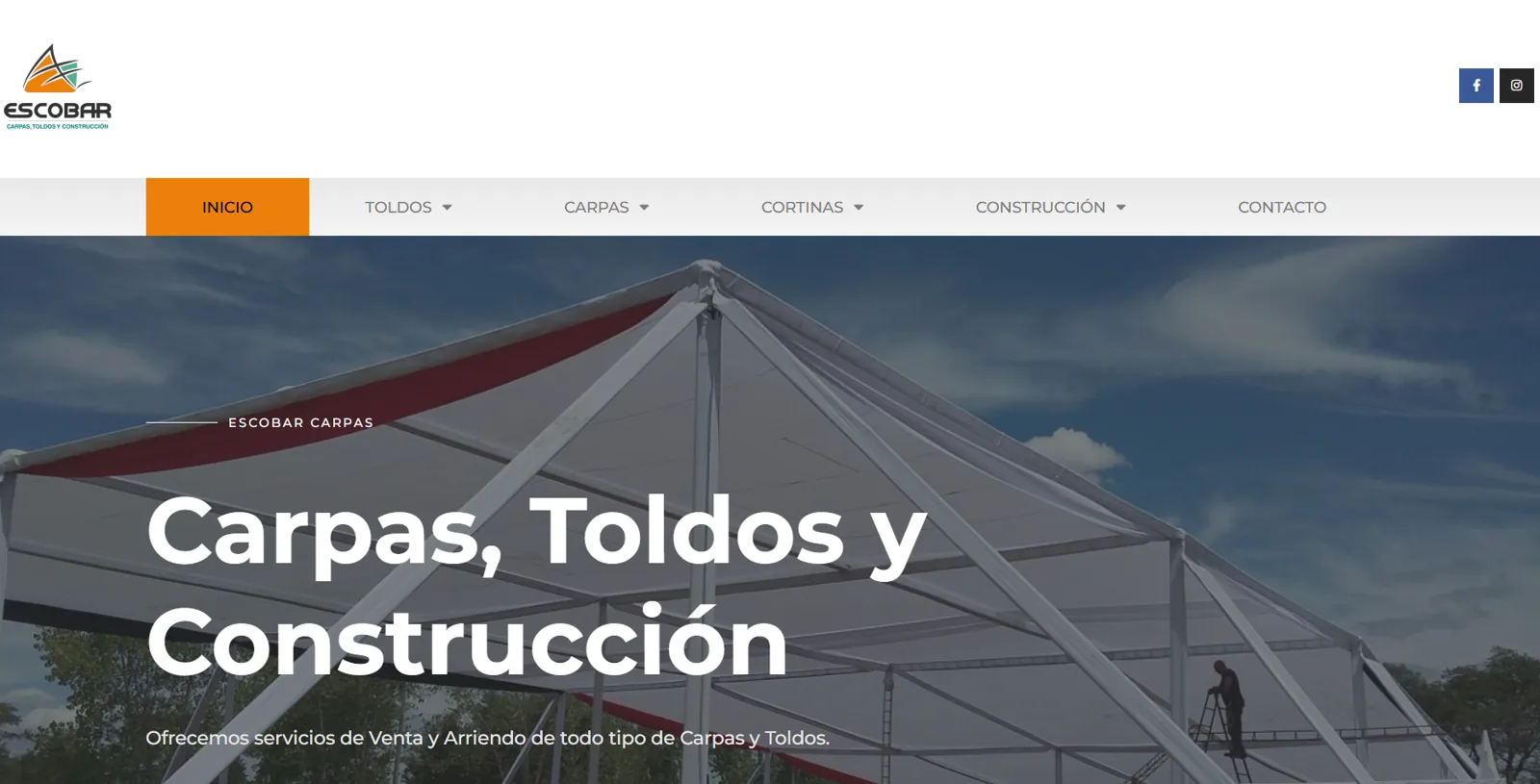 Captura del sitio de Carpas Escobar