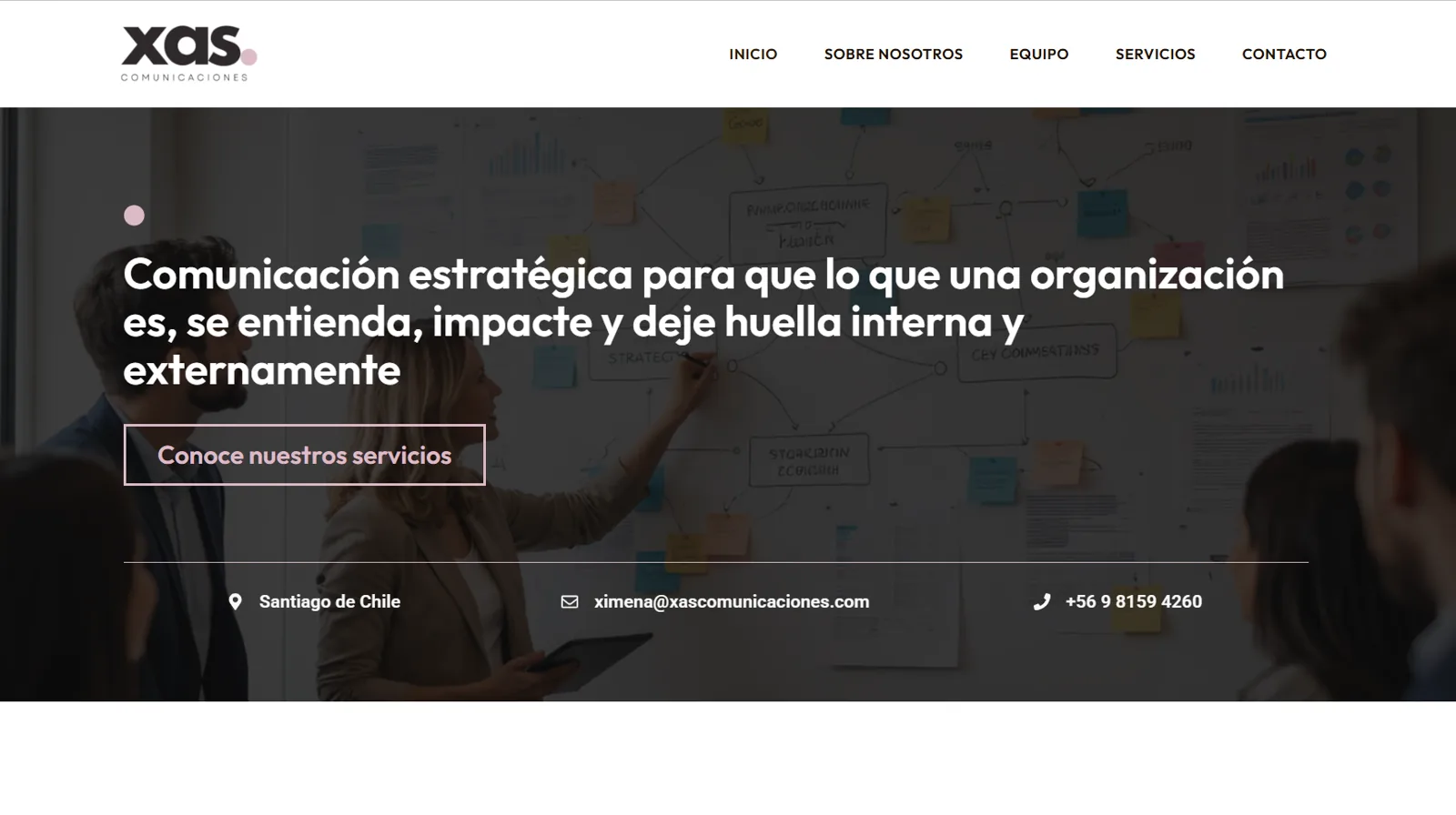 Captura del sitio de XAS Comunicaciones